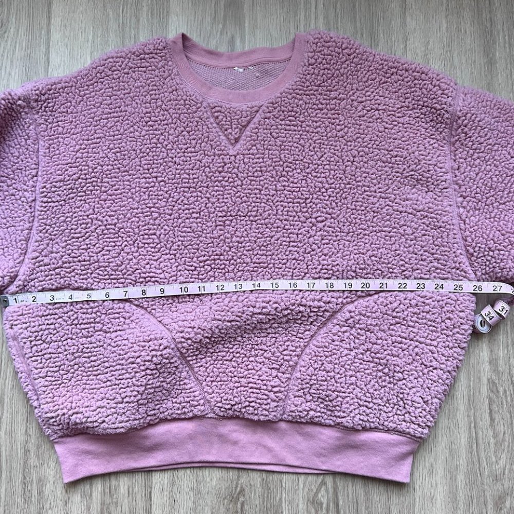 Victoria's Secret Pink Oversized Sherpa Pullover Crewneck Sweatshirt - Picture 6 of 7